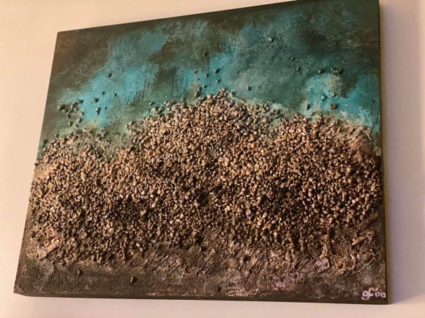 Rocks on canvas.