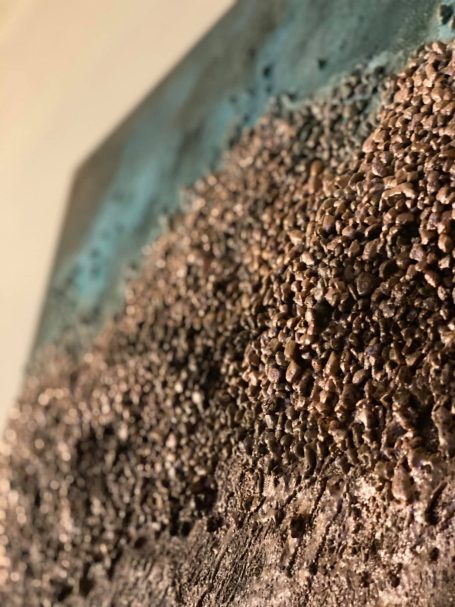 Close up of rocks on canvass