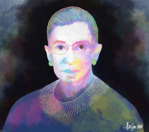 Ruth Bader Ginsberg. Procreate art.