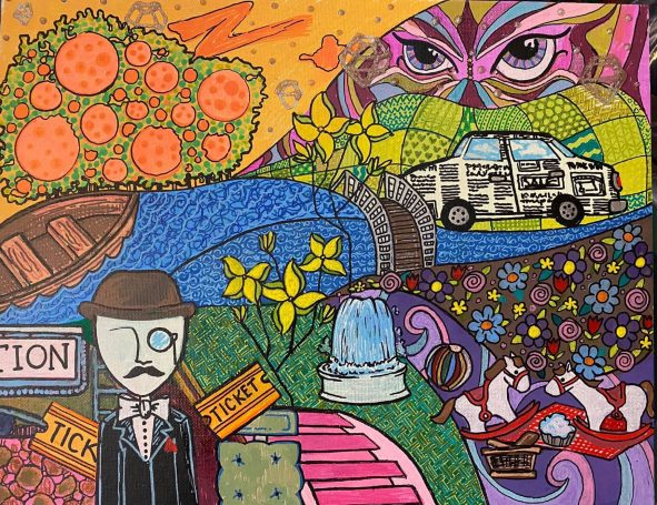 Image depicting the Beatles' song Lucy in the Sky with Diamonds.